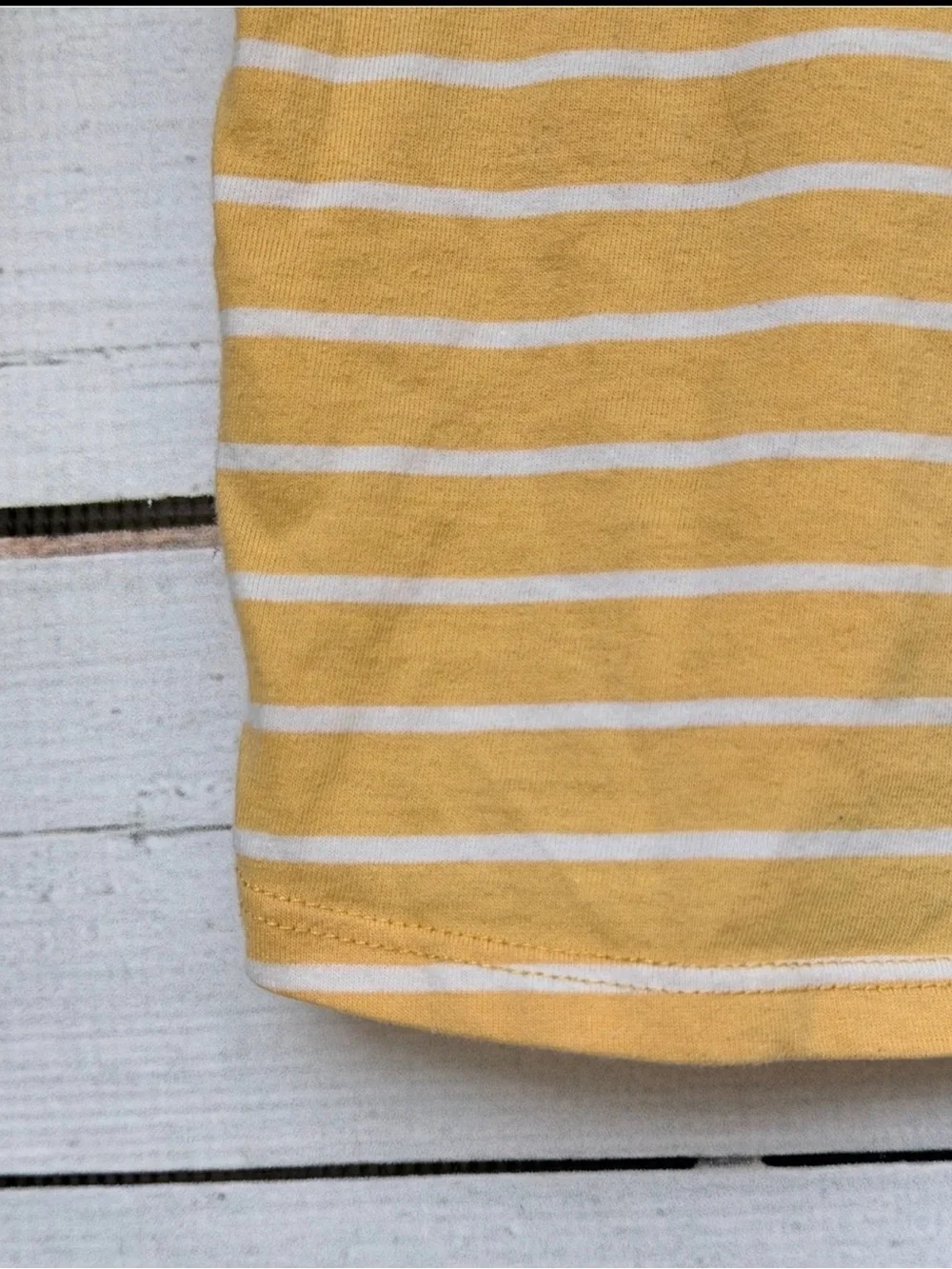 The Children's Place Girls Yellow Striped Raglan Long Sleeve Shirt - S 5/6